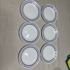 6 Retired Corelle Vitrelle Classic Café Blue 6 3/4" Bread Plates
